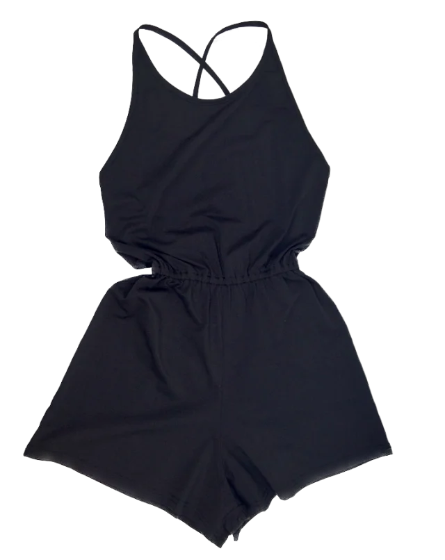 kurzer Jumpsuit "Sarah" aus GOTS-zertifizierter Bio-Baumwolle - blau / large