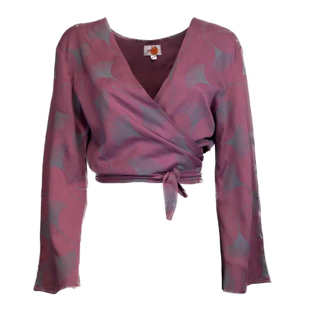 Wickelbluse "Labyrinth" aus LENZING™ ECOVERO™ Viscose - rose / s/m