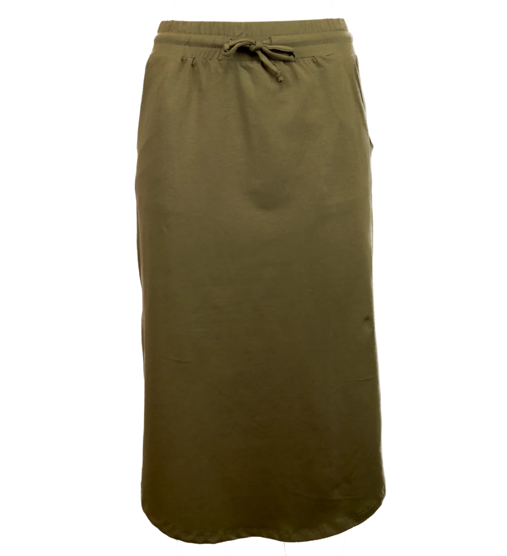 Midirock "Urban" aus GOTS-zertifizierter Bio-Baumwolle - olive / large