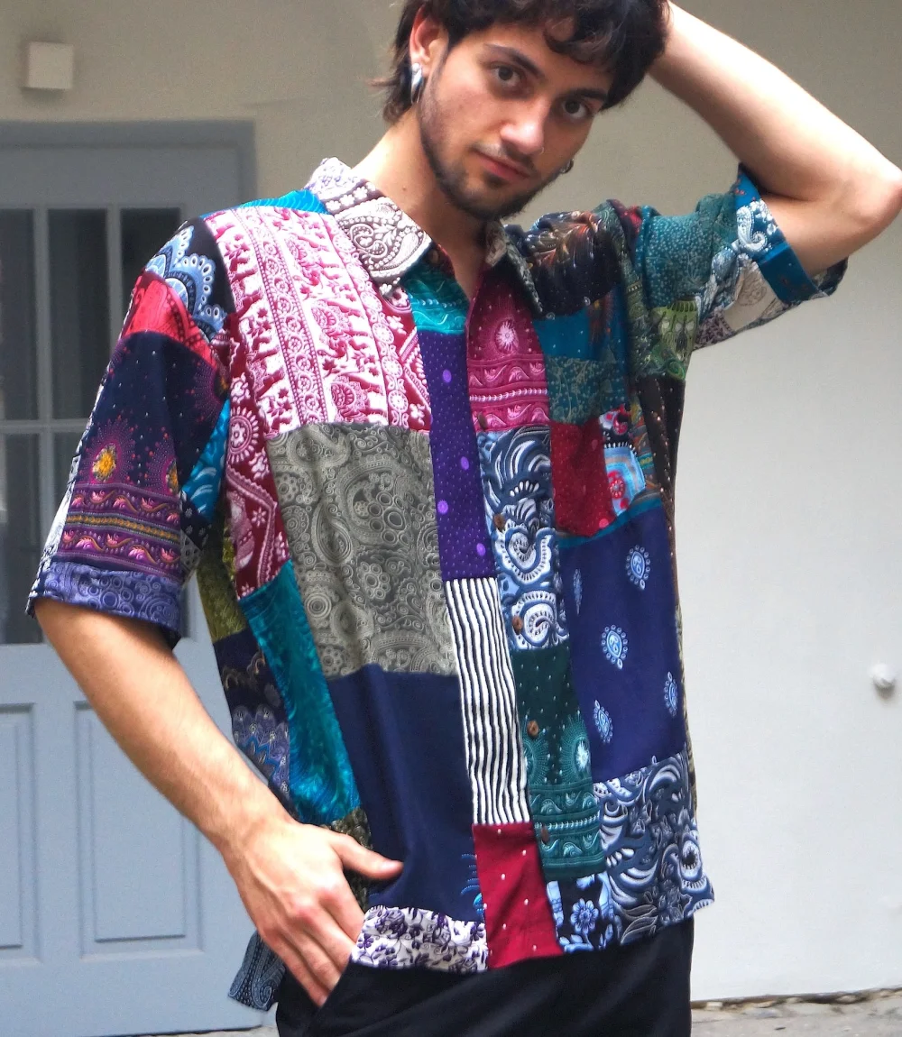 Patchworkhemd "Bangkok" - Jedes Stück ein Unikat! - x-large