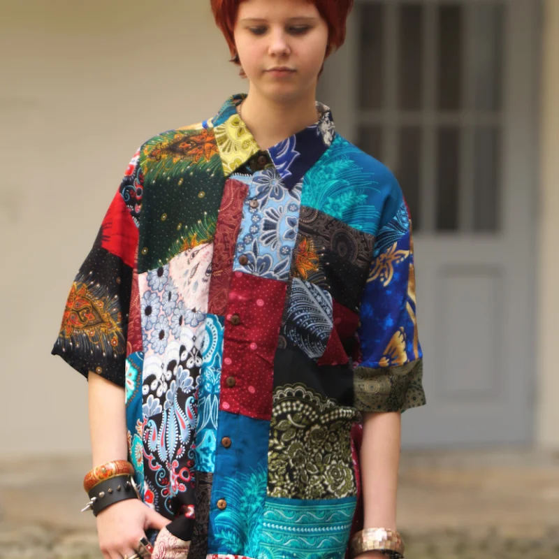 Patchworkhemd "Bangkok" - Jedes Stück ein Unikat! - x-large