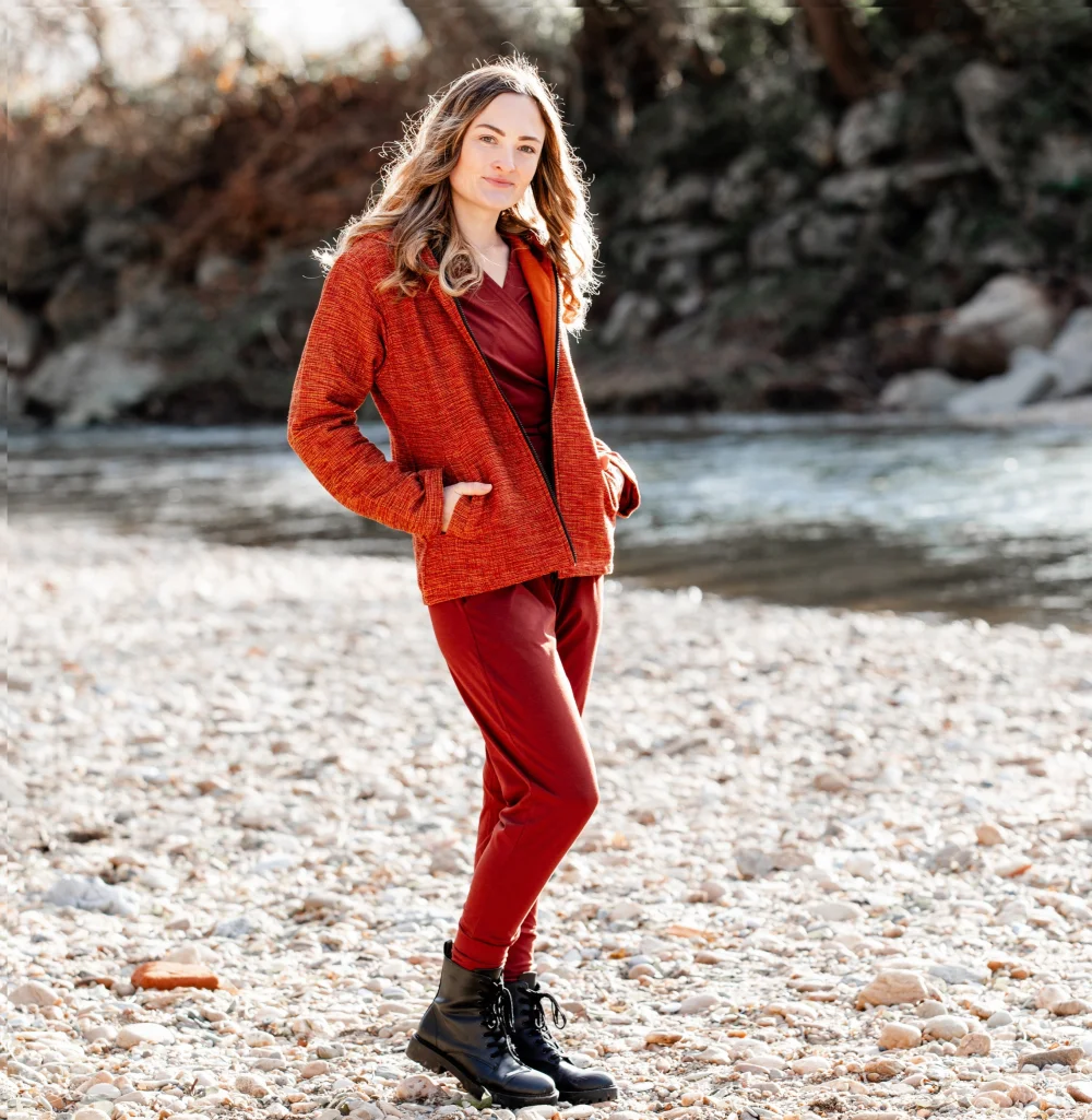 Robuste Jacke aus gewebter Baumwolle - orange / large