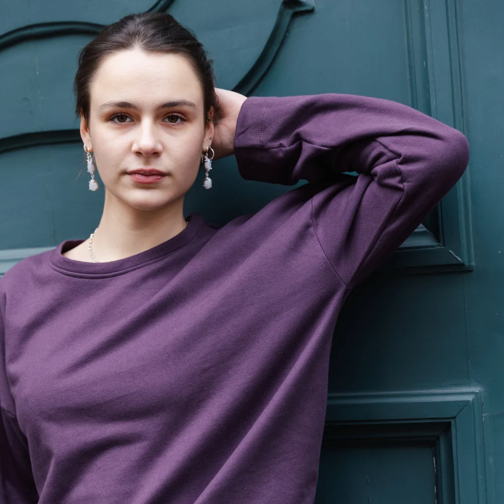Pullover "Malmö" aus GOTS-zertifizierter Bio-Baumwolle - mauve / s/m