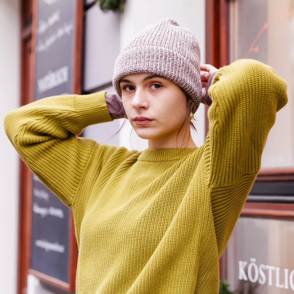 Strickpullover "Palo Alto" aus GOTS-zertifizierter Bio-Baumwolle - altrosa / medium