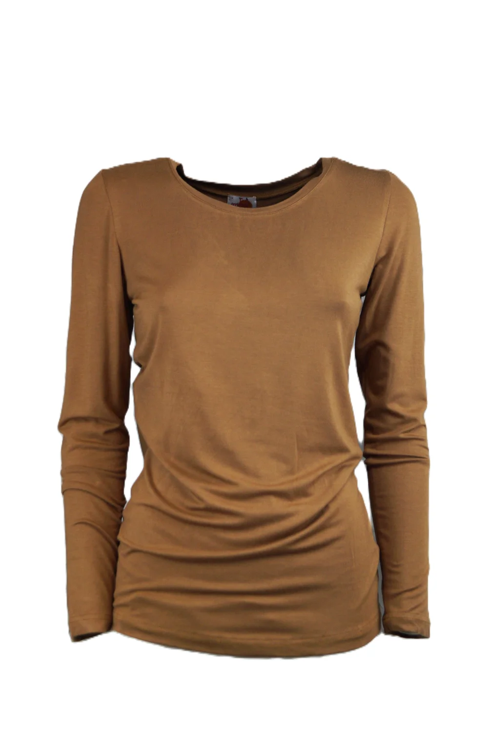 Viscose Shirt "Basic" - caramel / large