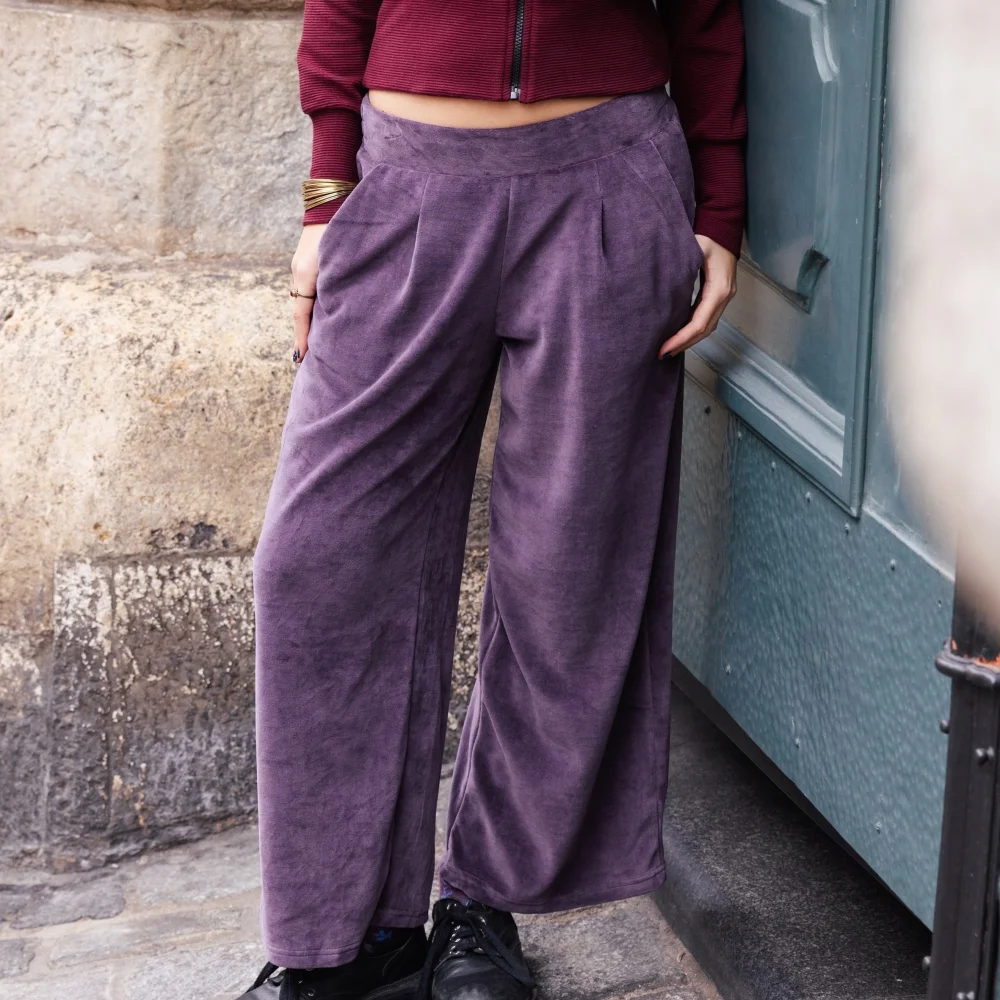 Hose "Anouschka" aus weichem Nicki Samt - schwarz / large
