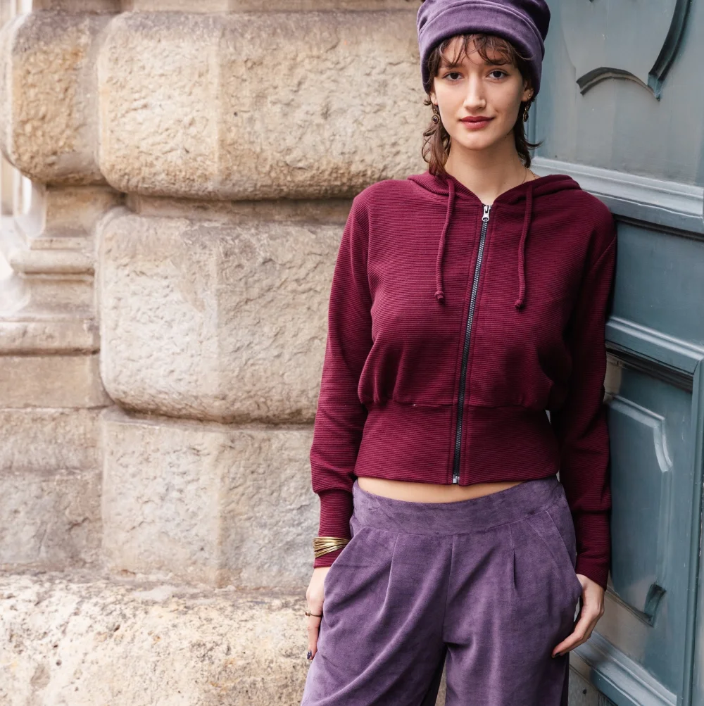 Hose "Anouschka" aus weichem Nicki Samt - schwarz / large