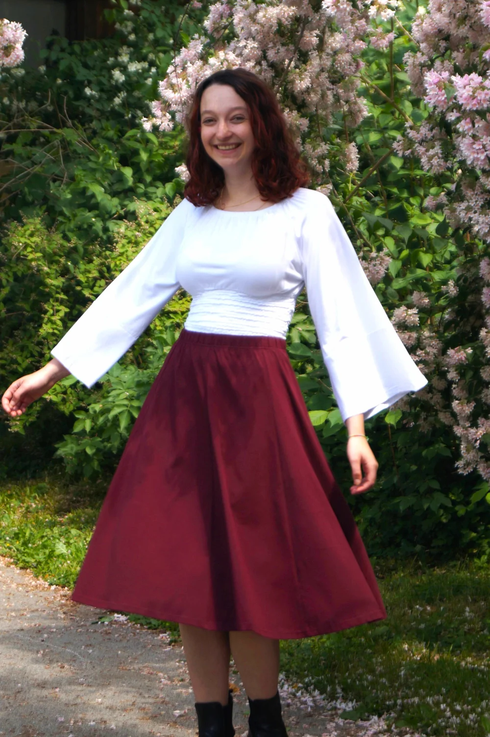 Rock aus GOTS-zertifizierter Bio-Baumwolle - burgundy / medium