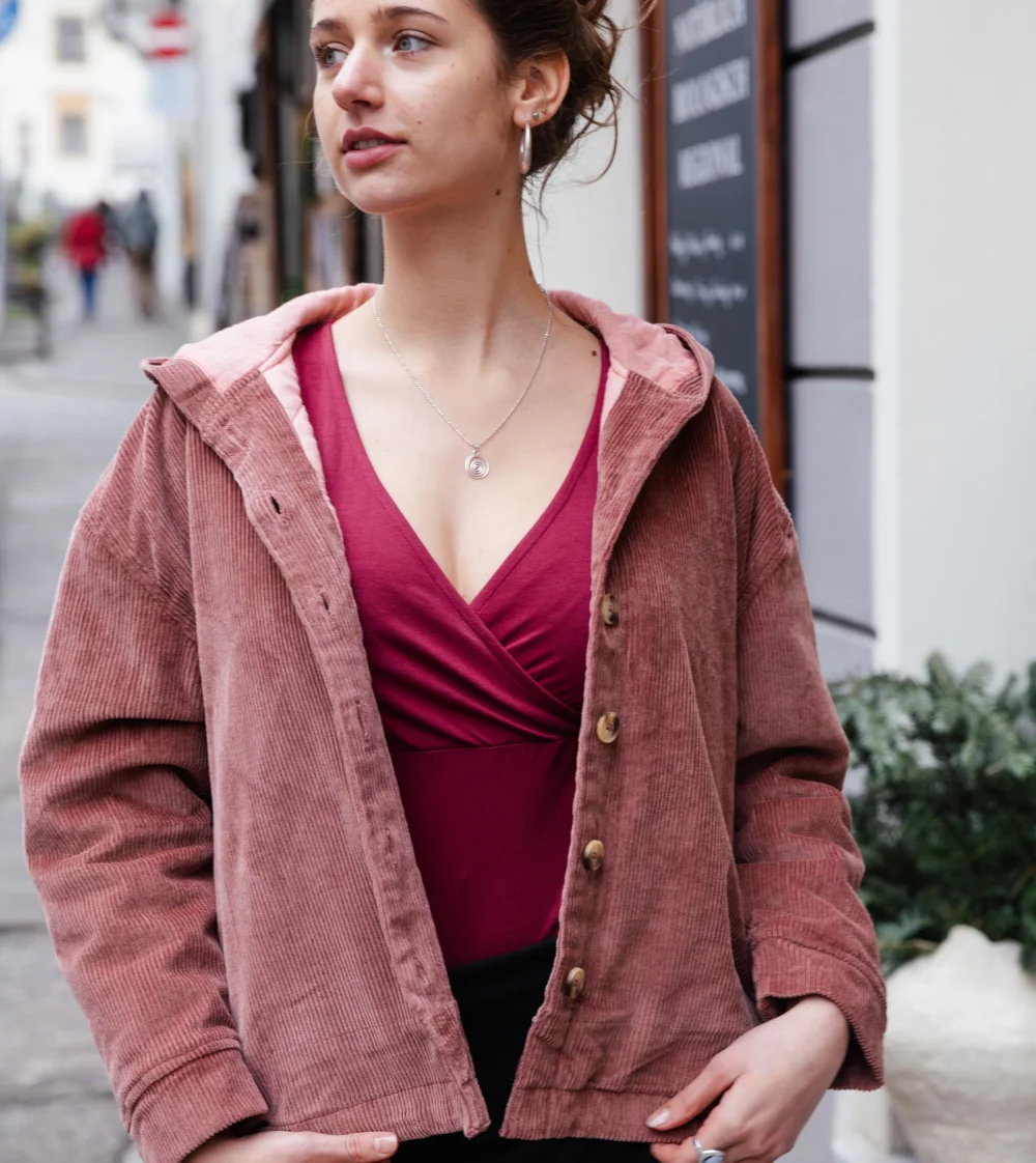 Cordjacke "Kopenhagen" aus Baumwolle - rose / small