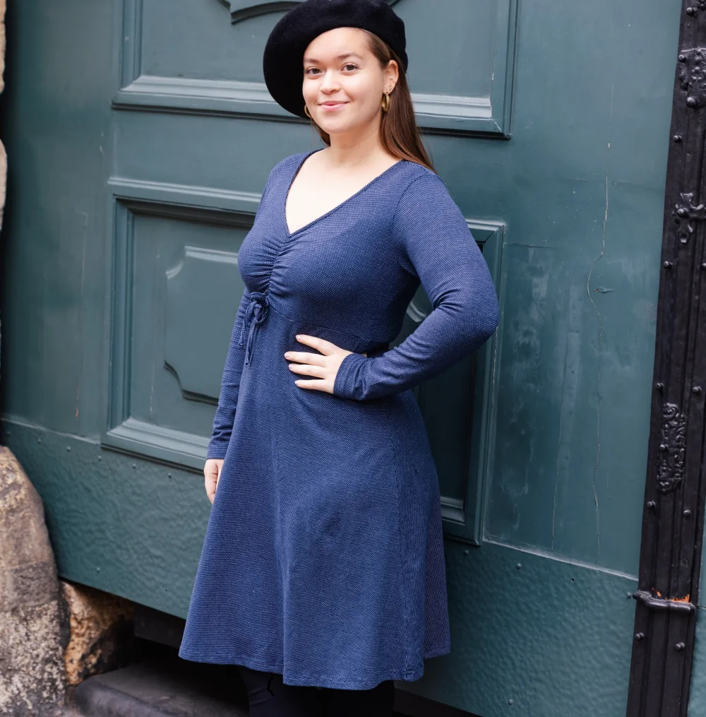 Kleid "Tracy" aus GOTS-zertifizierter Bio-Baumwolle - weinrot / medium