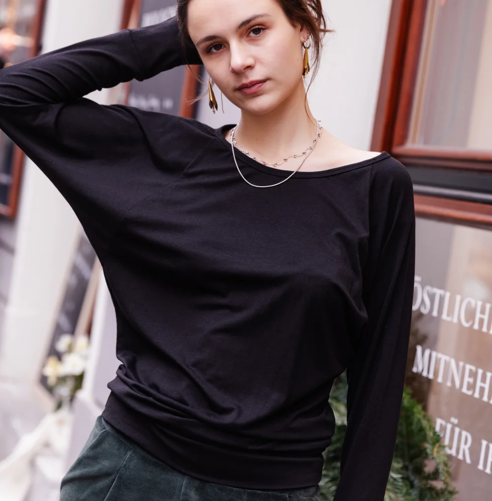 Fledermaus-Shirt, GOTS-zertifiziert - weiß / large